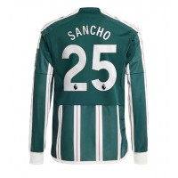 Camiseta Manchester United Jadon Sancho #25 Visitante Equipación 2023-24 manga larga